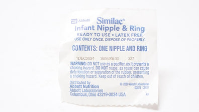 Abbott Nutrition 353493L00 Similac Infant Nipple & Ring 327